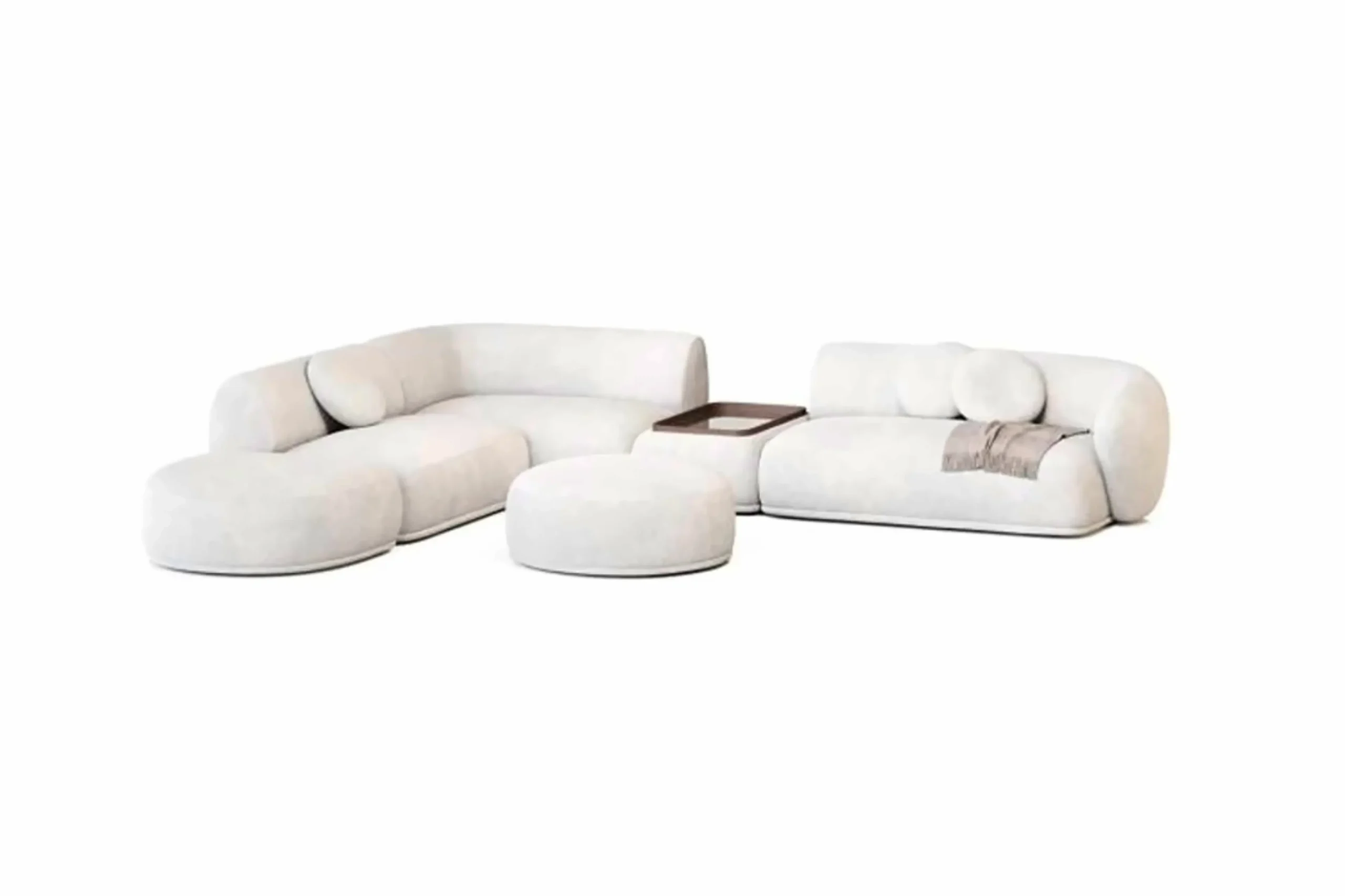 Sofa module vải kết hợp da cao cấp SS66835