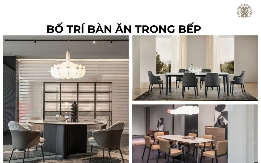 Bố trí bàn ăn trong bếp phù hợp diện tích, kiểu bếp và phong thủy