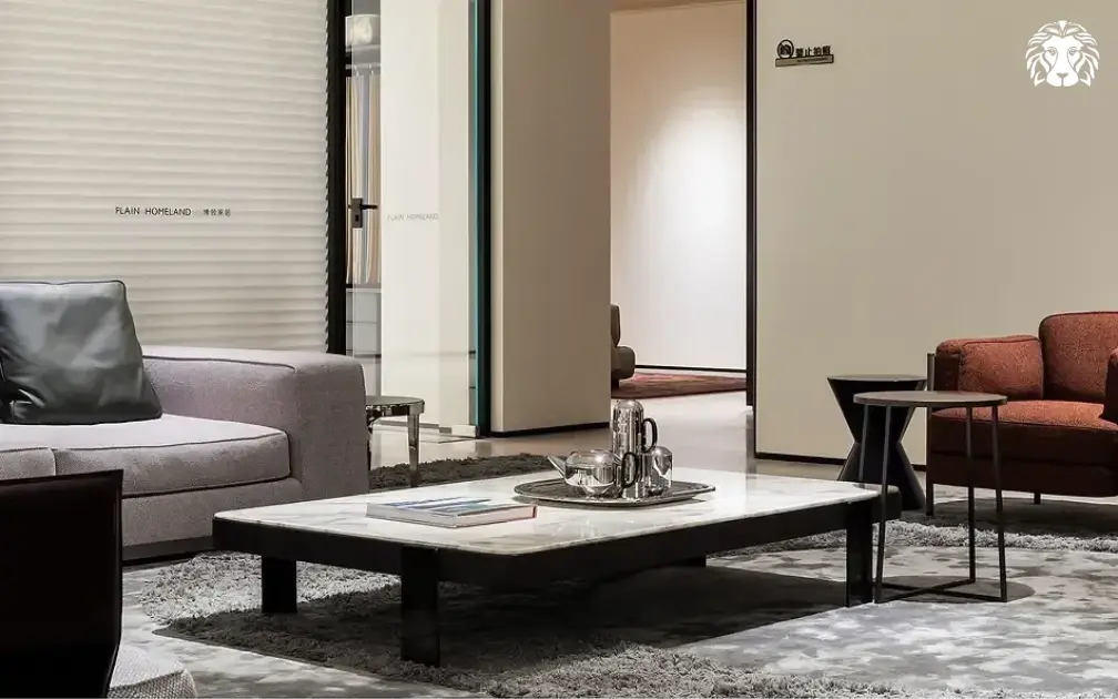 Bàn trà MATIA kết hợp mặt đá tự nhiên vân độc đáo với khung chân thép carbon chắc chắn