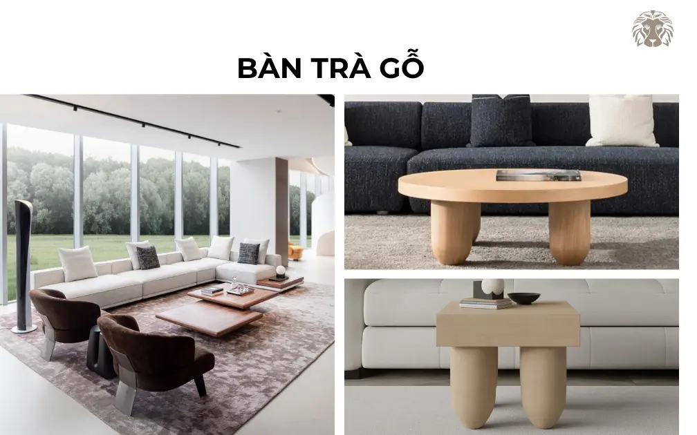 50+ mẫu bàn trà gỗ tinh tế, ấm áp, tạo chiều sâu cho phòng khách