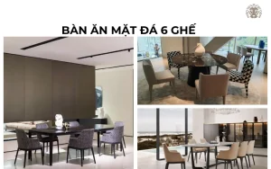 bàn ăn mặt đá 6 ghế