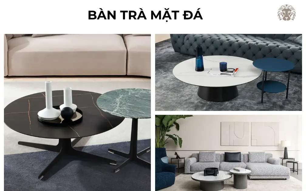 50+ Mẫu bàn trà mặt đá vân tự nhiên, cao cấp cho phòng khách