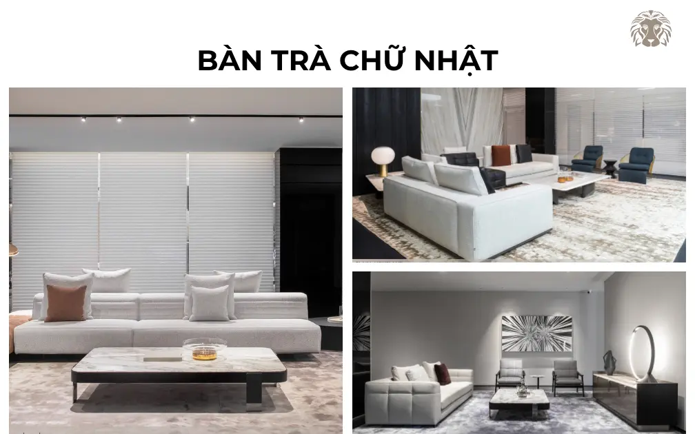 50+ mẫu bàn trà chữ nhật cao cấp, tinh tế cho phòng khách