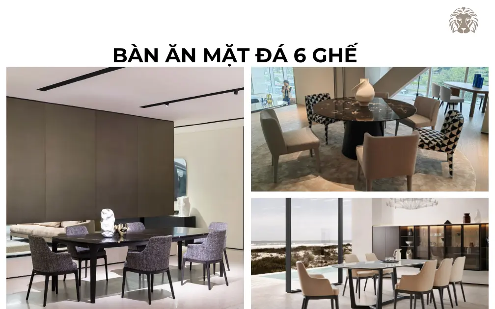 100+ mẫu bàn ăn mặt đá 6 ghế đẹp, bền, dễ lựa chọn