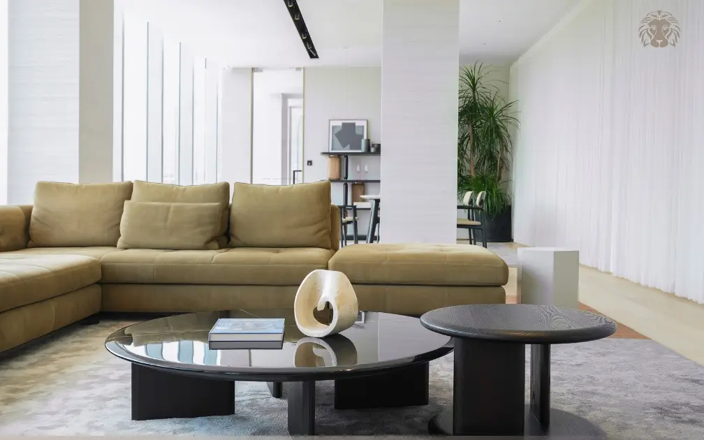 Thiết kế bàn trà đôi linh hoạt, dễ thay đổi cách bố trí trong phòng khách