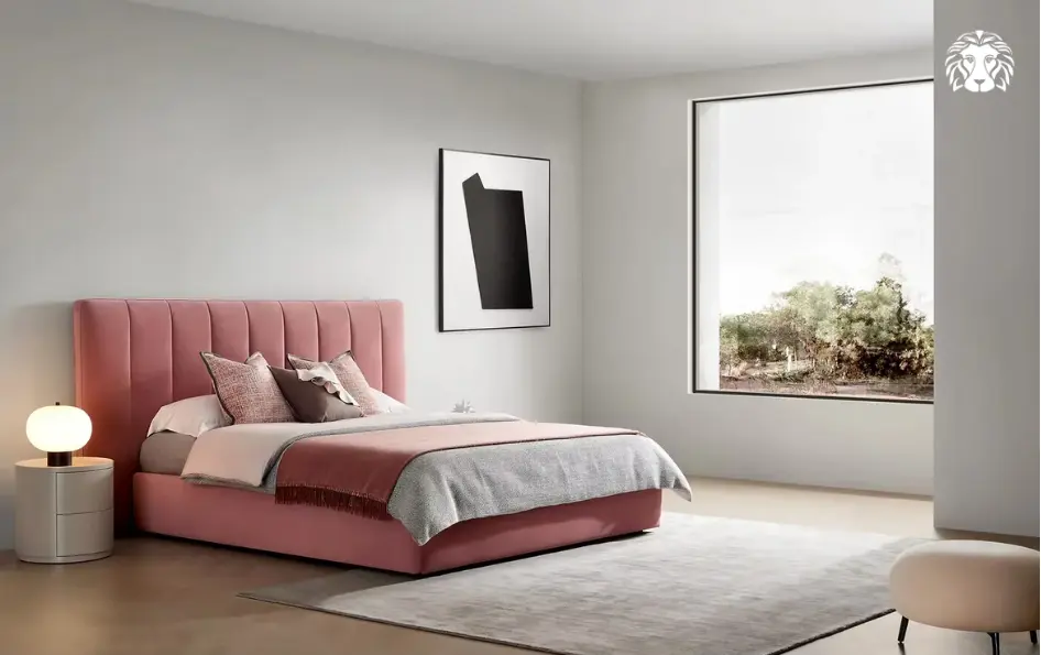 Cấu tạo 3 lớp tiêu chuẩn của giường ngủ bọc vải: Khung sườn chịu lực vững chãi, đệm mút đàn hồi cao và lớp vải bọc ngoài mềm mại.