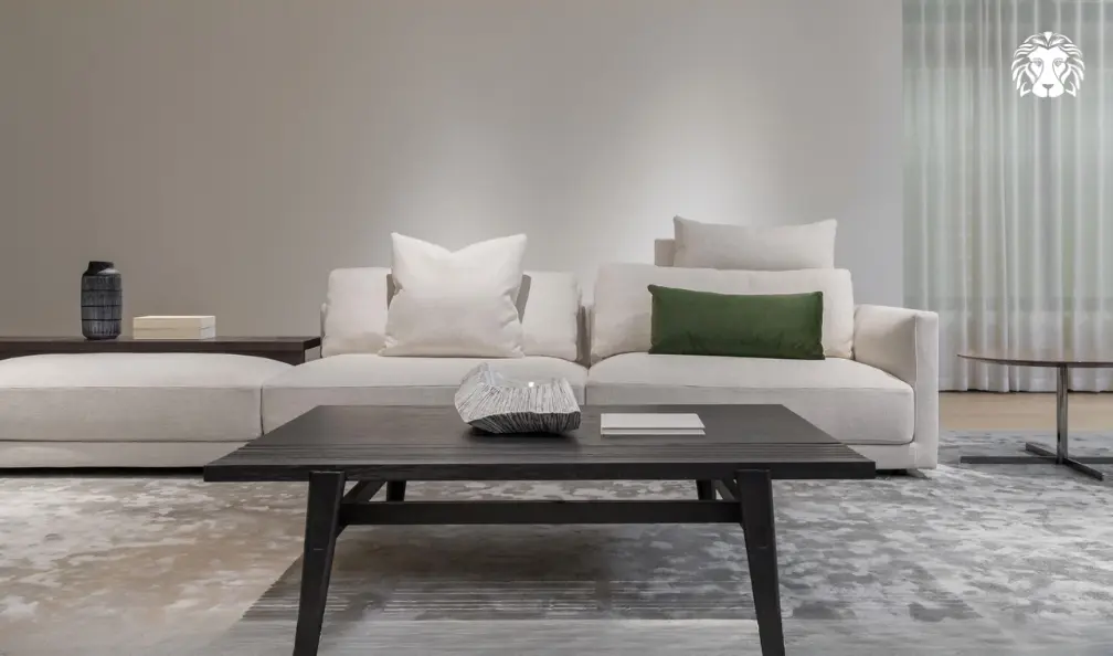 Bàn trà gỗ công nghiệp hình chữ nhật dễ kết hợp với sofa văng và sofa góc
