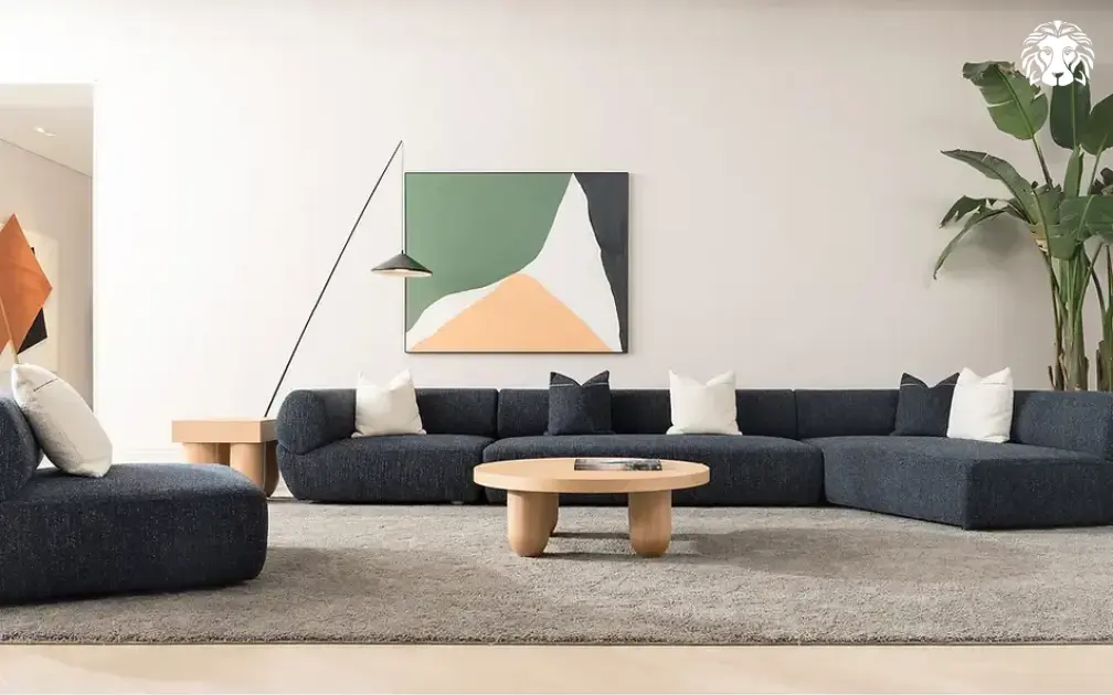 Bàn trà tròn mặt gỗ MDF có thiết kế gọn gàng, dễ phối với nhiều không gian