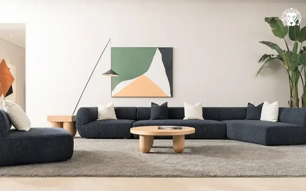 Bàn trà oval cân bằng giữa diện tích mặt bàn và khả năng lưu thông trong phòng khách