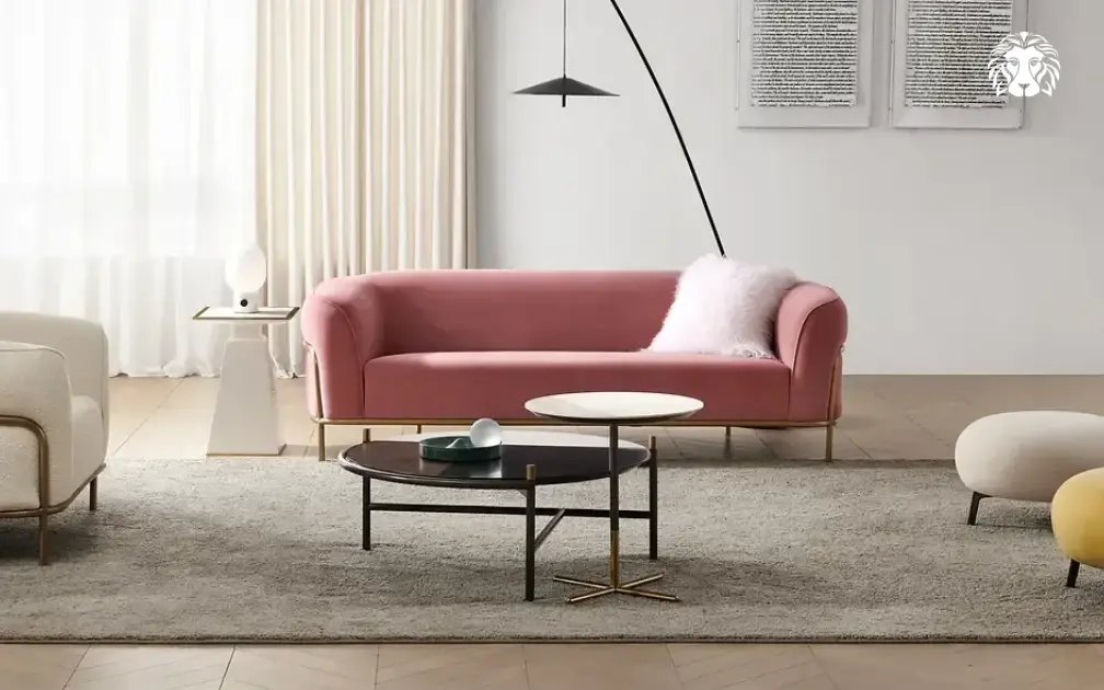 Bàn trà tròn mặt đá tạo điểm nhấn sang trọng với bề mặt bền đẹp và vân đá nổi bật