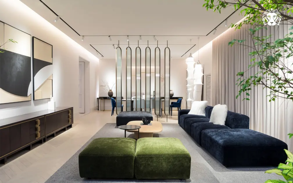 Ngoài diện tích phòng, cần tính cả khoảng cách từ bàn trà đến sofa, kệ TV và lối đi.