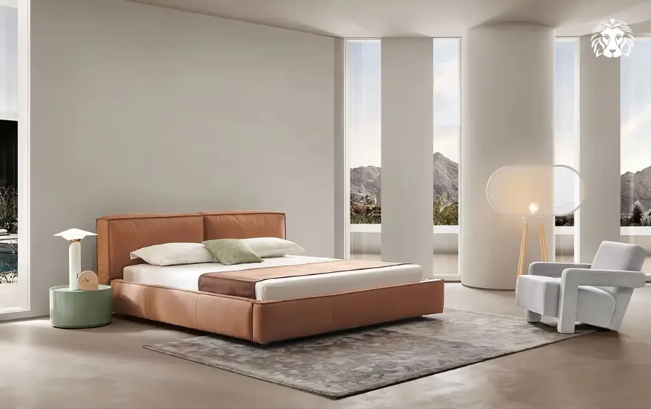 Sự kết hợp giữa khung chịu lực kiên cố và lớp đệm da êm ái tạo nên điểm tựa vững chãi, nâng đỡ trọn vẹn cột sống khi nghỉ ngơi.