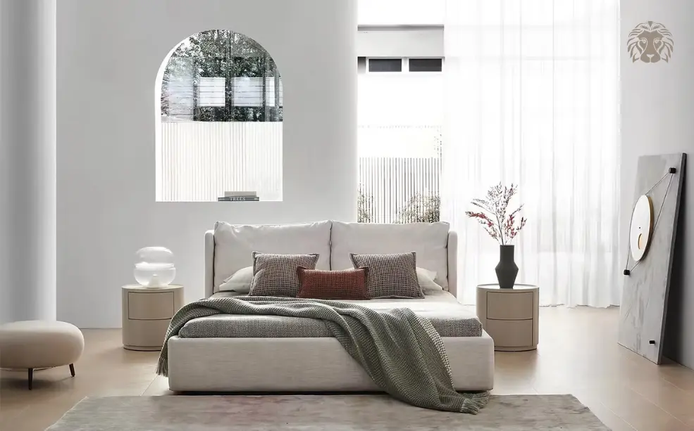 Chất vải lanh thoáng khí kết hợp gam màu trung tính, dịu nhẹ cho mọi giấc ngủ.