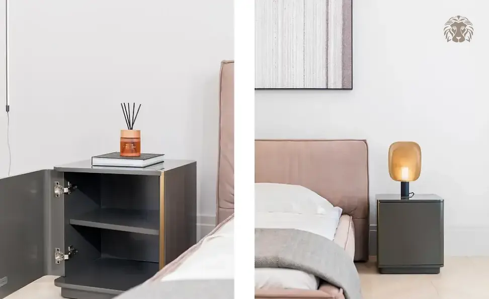 Mẫu tủ đầu giường BE50116 phong cách tối giản với kích thước 45 x 45 x 50 cm giúp tiết kiệm diện tích sàn tối đa.