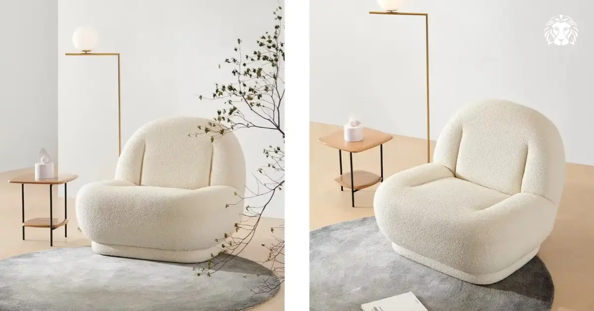 Thiết kế bo tròn cùng chất liệu vải Sherpa mềm mại tạo nên vẻ êm ái cho sofa đơn PACHA